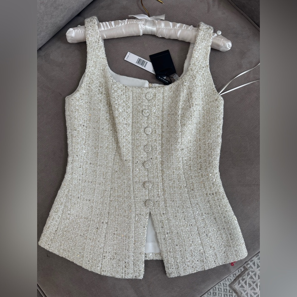 Elie Tahari Runway Tweed Top